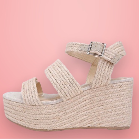 Soda Shoes Soda Shoes Starter Jute Raffia Platform Wedge Heel Sandal Poshmark